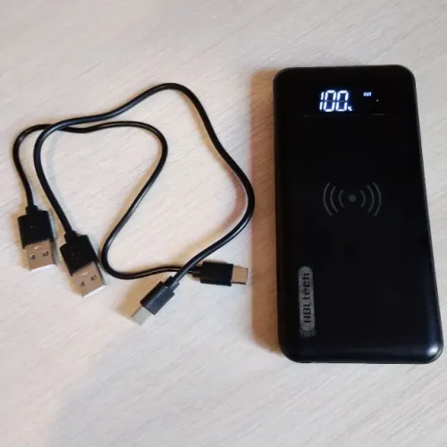 Powerbank 20.000mAh com duas saídas USB e carregamento wireless