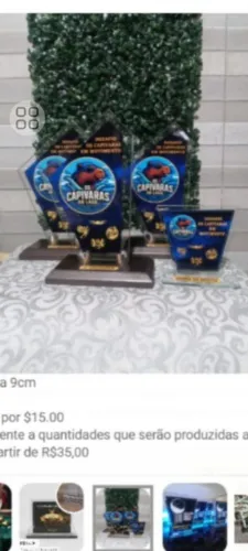 Troféu em vidro personalizado