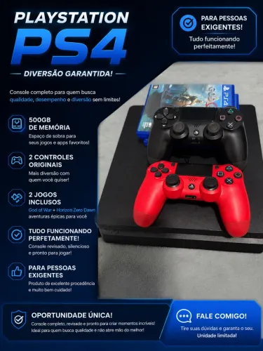 VENDE-SE PS4 com 500 GB DE MEMÓRIA