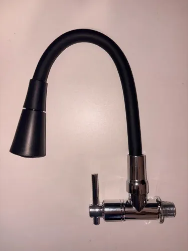 Torneira Gourmet Monocomando para Cozinha ou Banheiro Preta Flexível | Nova