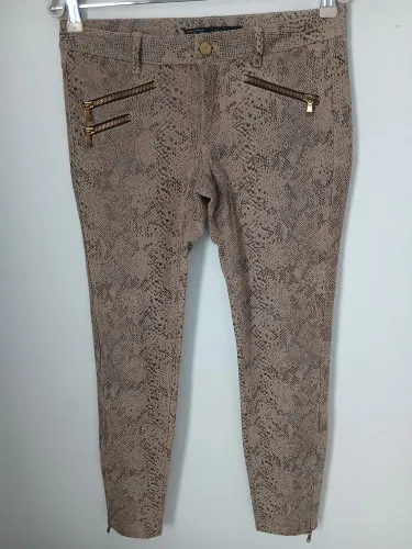Calça skinny zara basic premium estampa de cobram avesso acamurçado n38