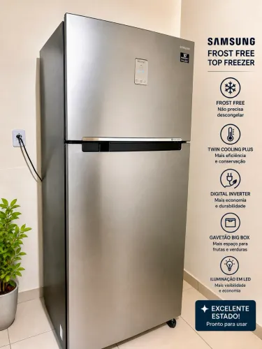 Geladeira Samsung Frost Free 528L RT53K6240S8 Inox Twin Cooling Inverter