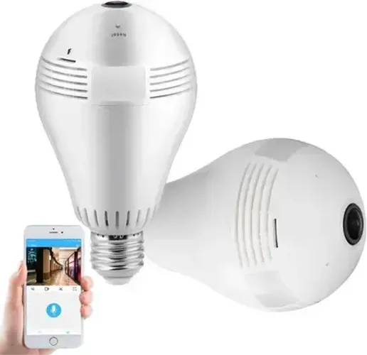 Câmera Lâmpada LED IP Wi-Fi 360° Segurança Noturna (Nova)