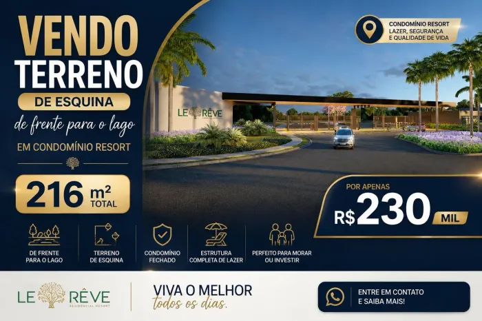 Terreno Esquina Condomínio Lê Reve