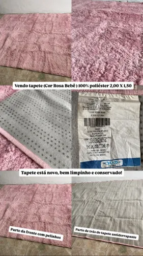 Tapete antiderrapante 2,00 X 1,50 (Cor Rosa bebê)