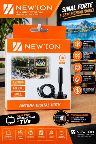 Antena Digital 3m New'ion para TVs Novo Promoção