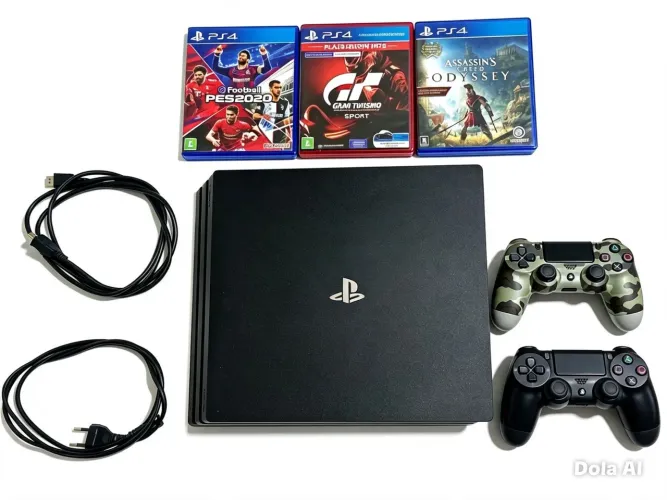 Play station 4 pro 2 controles+ jogos
