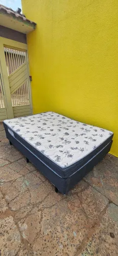 cama box casal padrão base e colchão espuma duro ENTREGA GRÁTIS