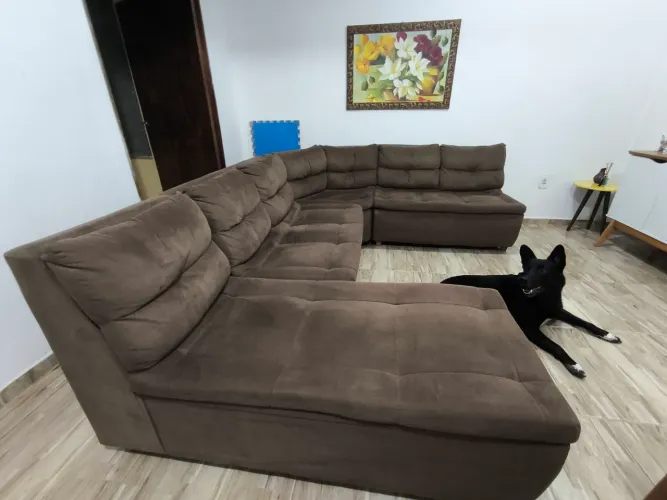 Sofá em suede