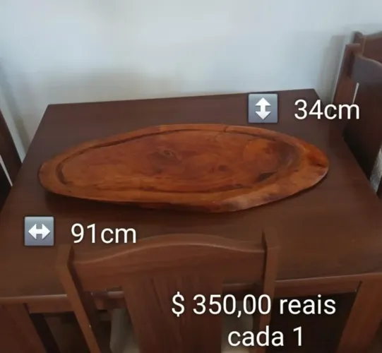 Tábua de Carne Artesanais de Madeira Maciça Rústica