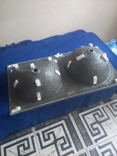 Pia de lavar roupas, duas cubas