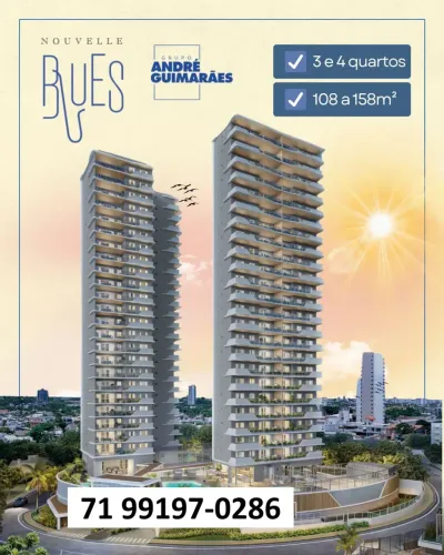 ÓTIMO APARTAMENTO 3 e 4 quartos COM 108 a 158 m²