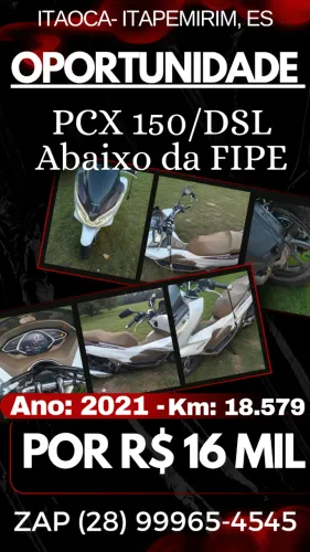 HONDA PCX 150 DLX 2021 - ABAIXO DA FIPE