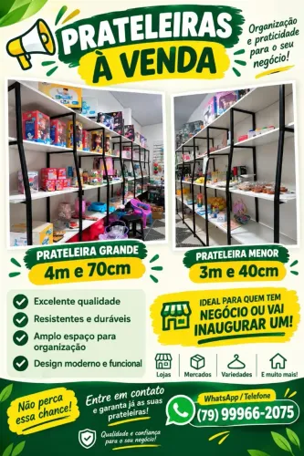 Prateleiras Comerciais para Loja / Estoque - Excelente Estado