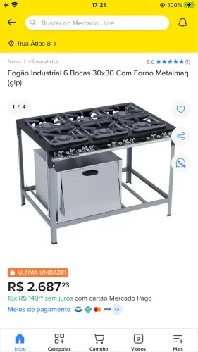 Fogão Industrial 6 bocas com forno