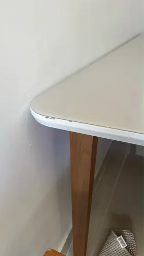 Tampo de mesa mdf/vidro chanfrado com acabamento em laca
