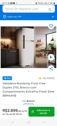 Geladeira duplex frostfree 110v
