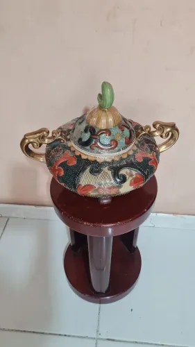 Lindo pote decoração estilo satsuma.