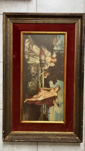 Quadro antigo oportunidade muito bonito moldura madeira