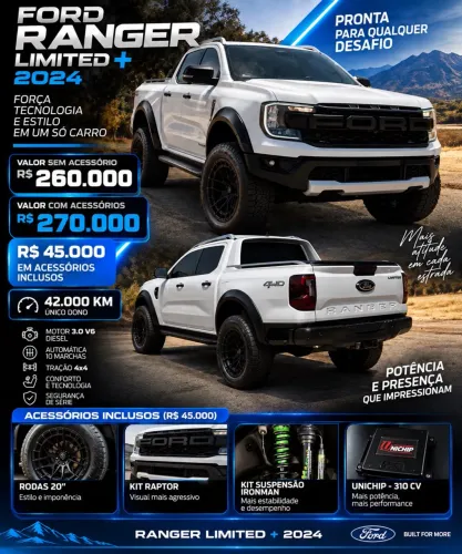 Ford Ranger Limited+ 3.0 V6 4X4 CD TB DIE AUT 2024