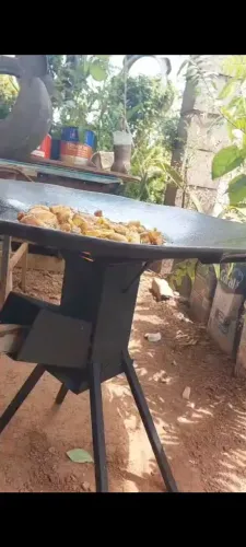 Fogão a lenha pra disco de arado faz galinha caipira mocotó acampar pescar comidas 