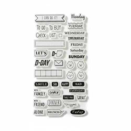 Carimbos Clear Stamp Para Bullet Journal E Scrapbook - Daiso