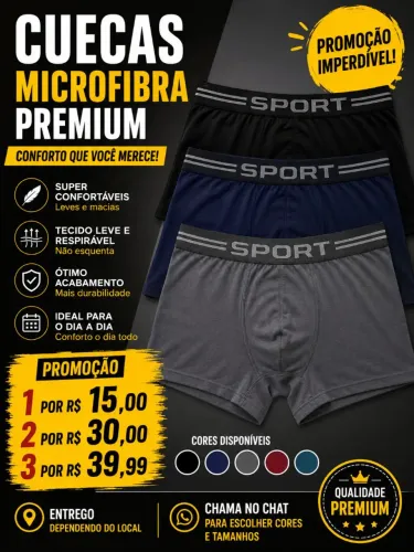Kit cuecas de microfibra promoção ?
