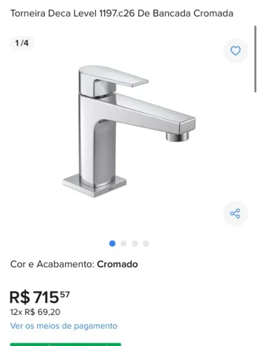 Torneira deca banheiro bancada