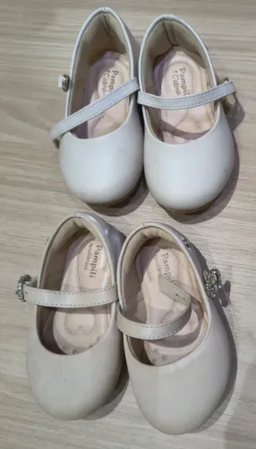 Sapato menina tamanho 19 e 20 cor bege Pampili