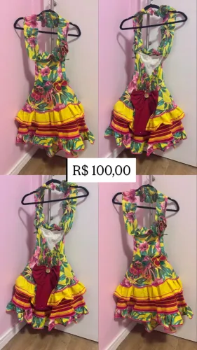 Vestido de São João tamanho 8/10 anos
