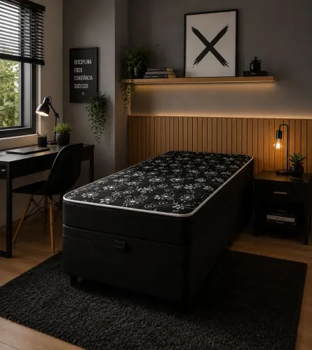 Cama bau solteiro