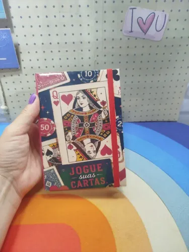 Bloquinho A6 Capa Dura Tema Cartas de Baralho