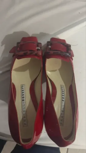 Fratelli Rossetti Original Itália Nº 37 Verniz Vermelho Salto Elegante