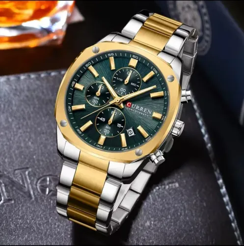 Relógio Masculino CURREN 8490 à Prova D'água Pulseira em Aço