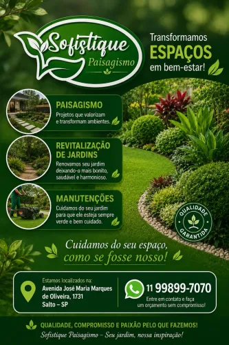 Sofistique Paisagismo | Projetos, Jardinagem e Manutenção em Salto-SP