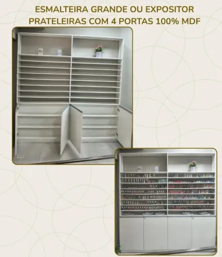 Esmalteira grande / expositor MDF com 4 portas