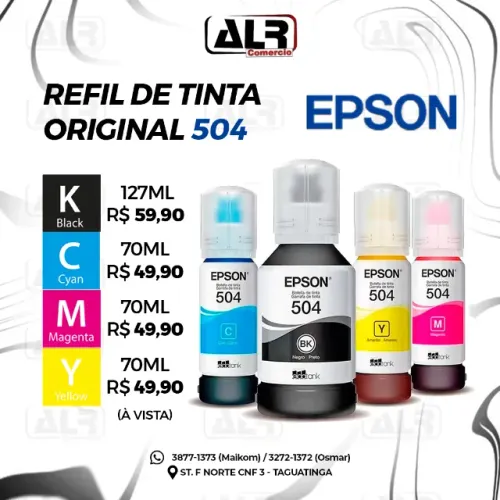 REFIL DE TINTA ORIGINAL EPSON T504 ECOTANK