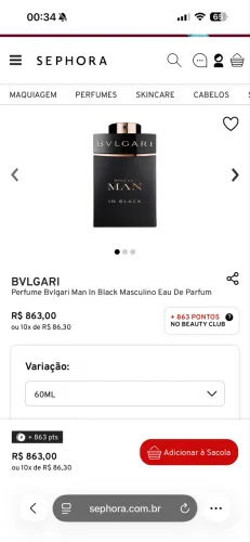 Bvgalri Men in Blakc Edp