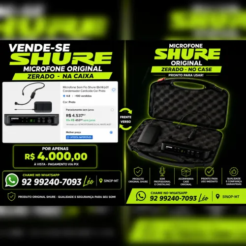 Microfone Shure Zerado 4K