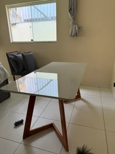 Mesa 6 lugares 100% MDF e vidro