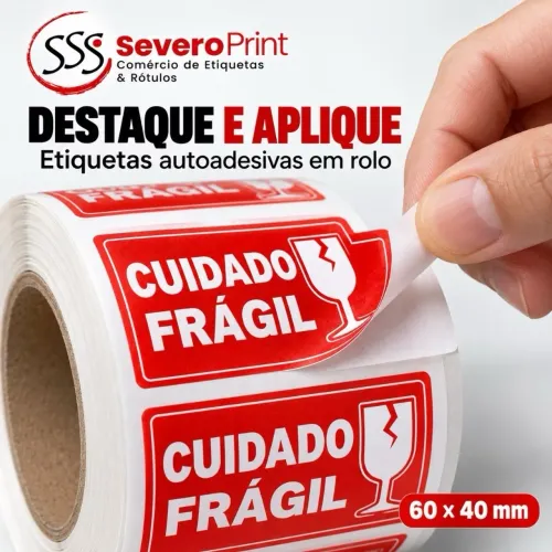 Etiquetas frágil 60 x 40 mm