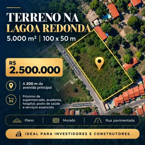 Oportunidade para Construtores! 5.000 m² na Região Sul - Lagoa Redonda