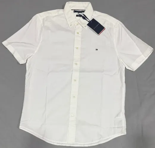 Camisa Masculina Tommy Hilfiger manga curta branca tamanho M.