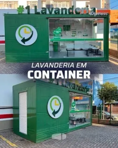 Contêiner Lavanderia - Moderno, Personalizado e Pronto para o Seu Negócio