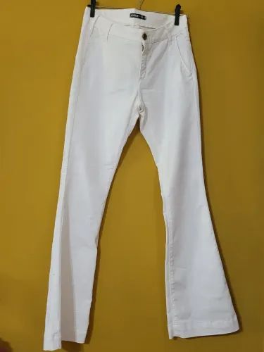 Calça jeans elastano off white