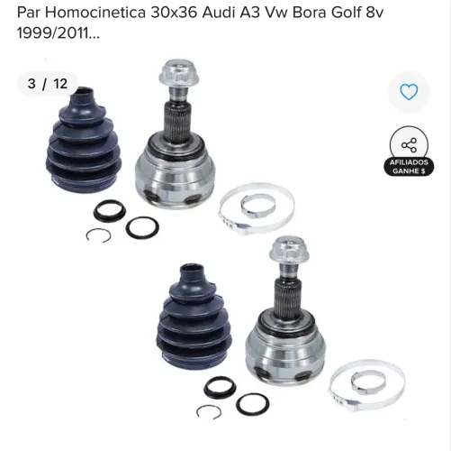 PAR DE JUNTAS HOMOCINETICAS/ GOLF/BORA/A3
