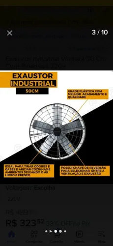 Exaustor industrial 50cm 110V usado