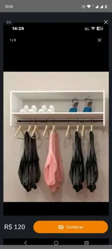 Arara de parede 0,60 cm de largura 