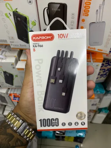 Carregador Portátil Power Bank 10000mAh com 04 Saídas USB / V8 / TIPO-C /