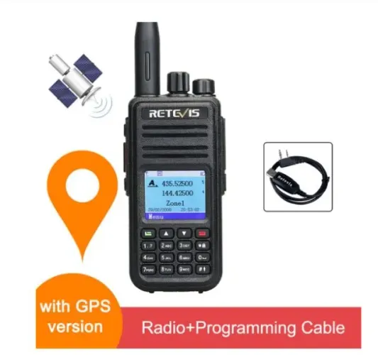 Rádio Retevis Rt3s Vhf/uhf Analógico Digital Dmr com GPS e cabo de dados